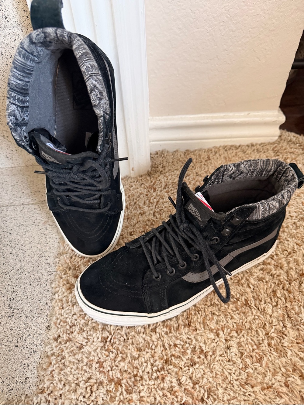 Vans Black High-Top Sneakers with White Sole